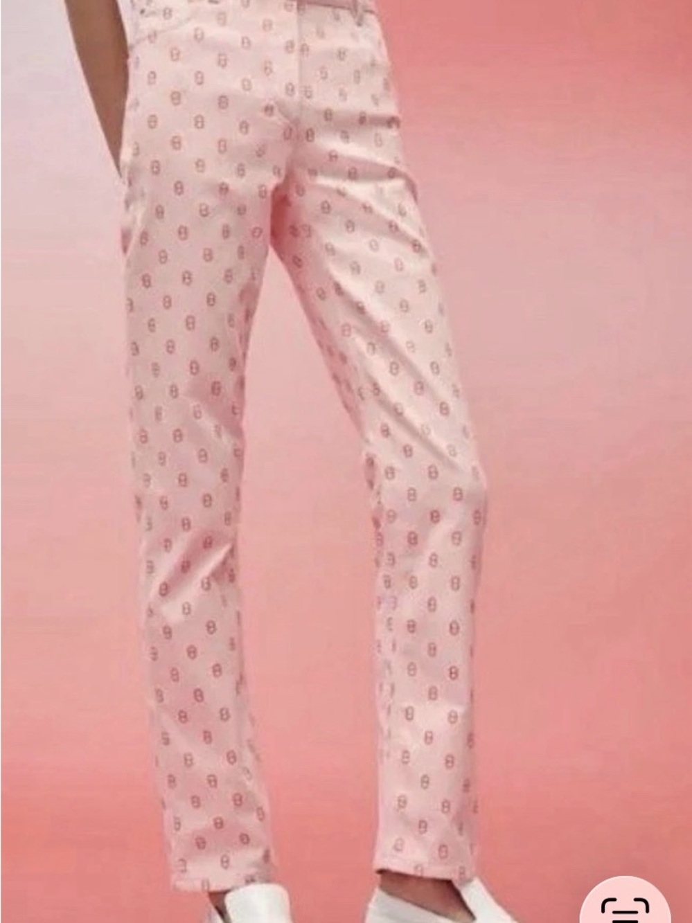 NWT, Hermes Coral-Pink Jeans with Orange Monogram size 38